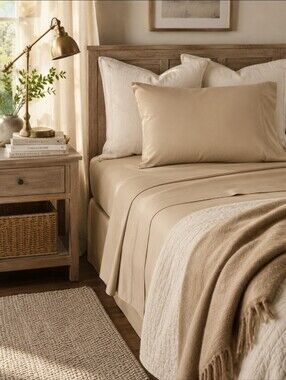 NIP Liz Claiborne 1000 Thread Count Twin Sheet Set French Bread Luxury
